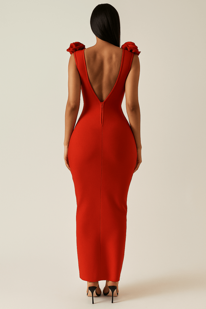 Rosabella™ Velvet Bloom Sculpt Maxi Dress