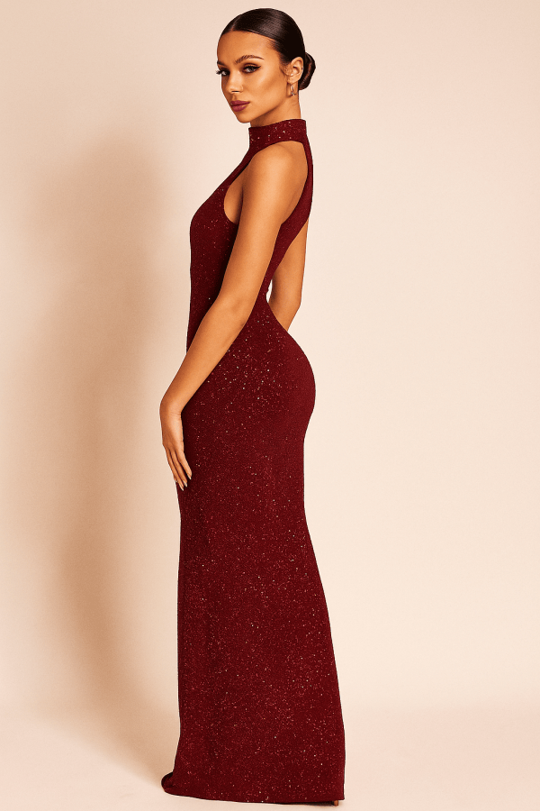 Lumina™ Sparkle Halter Maxi Dress - Image 2