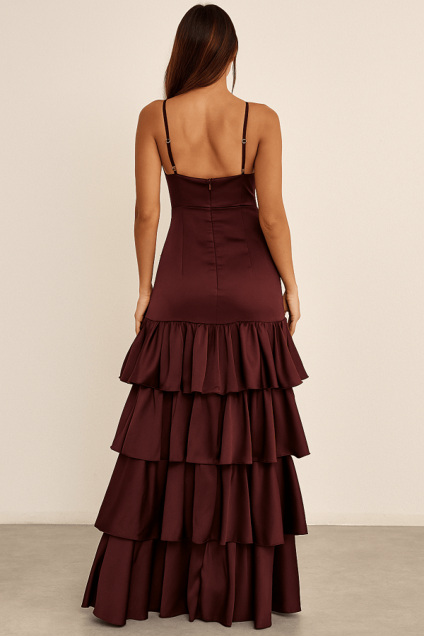 Isadora™ Tiered Satin Maxi Dress - Image 2