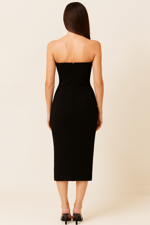 Flora™ Floral Crystal Plunge Midi Dress - Image 2