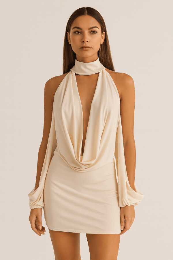 Seraphina™ Draped Halter Mini Dress - Image 1