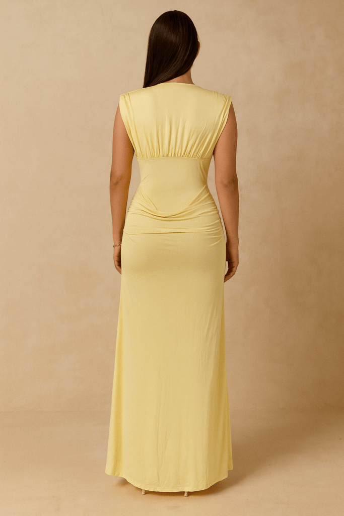 Lumiera™ Draped Plunge Maxi Dress