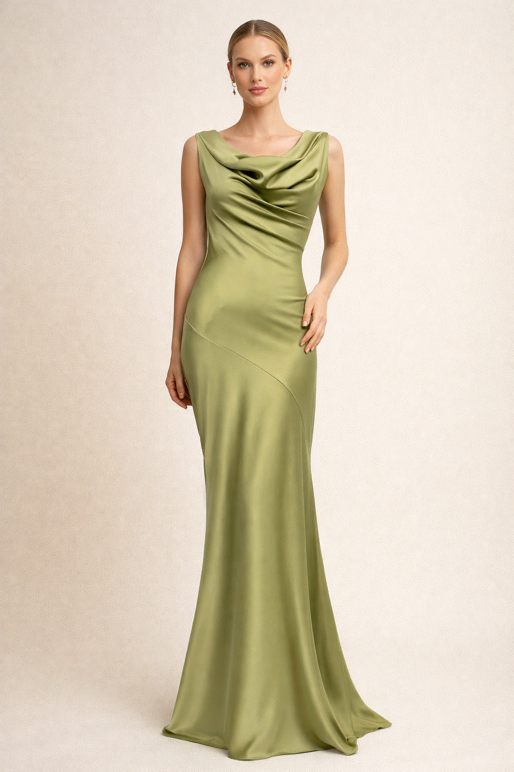 Noiré™ Satin Draped Backless Maxi Dress - Image 5
