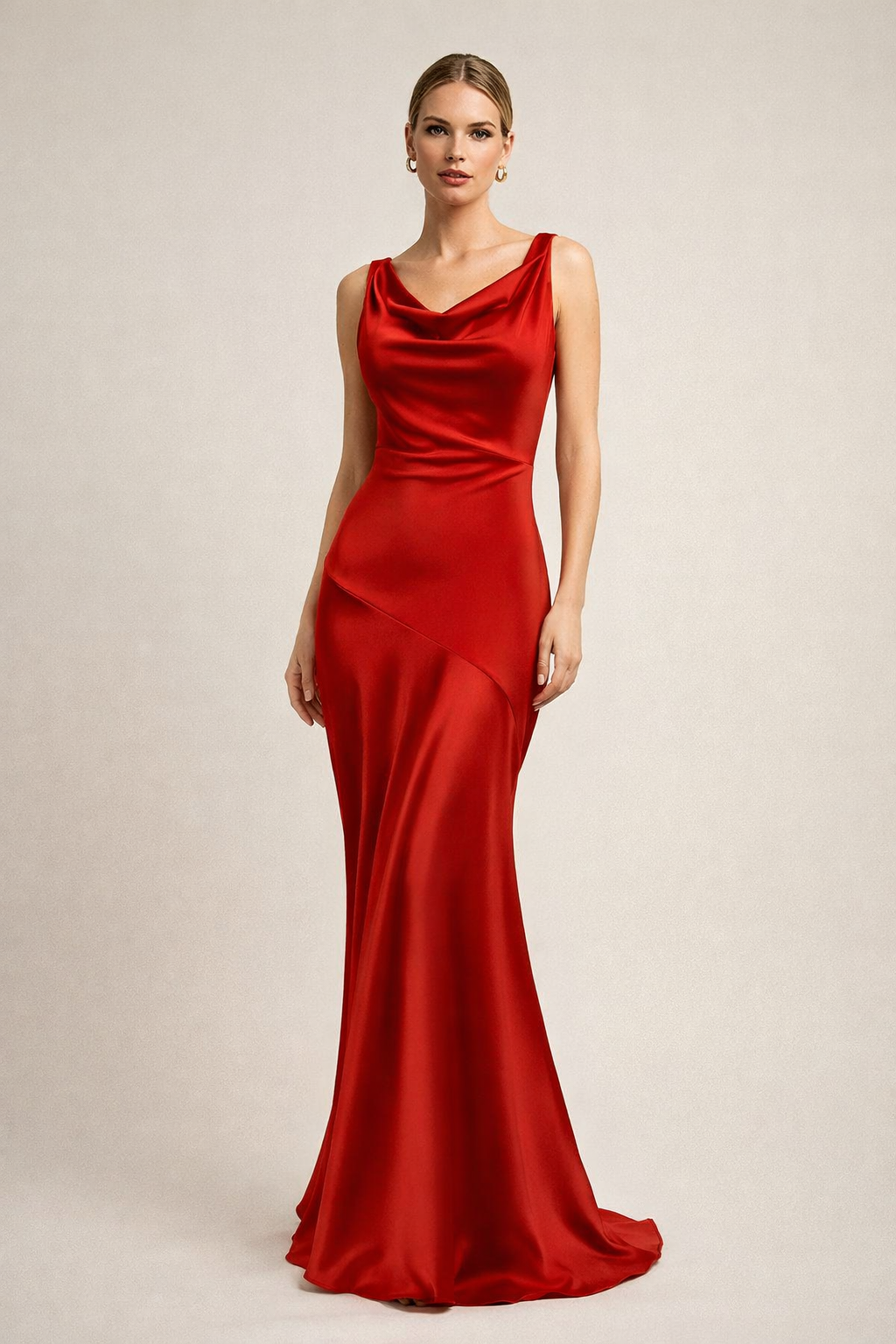 Noiré™ Satin Draped Backless Maxi Dress - Image 4