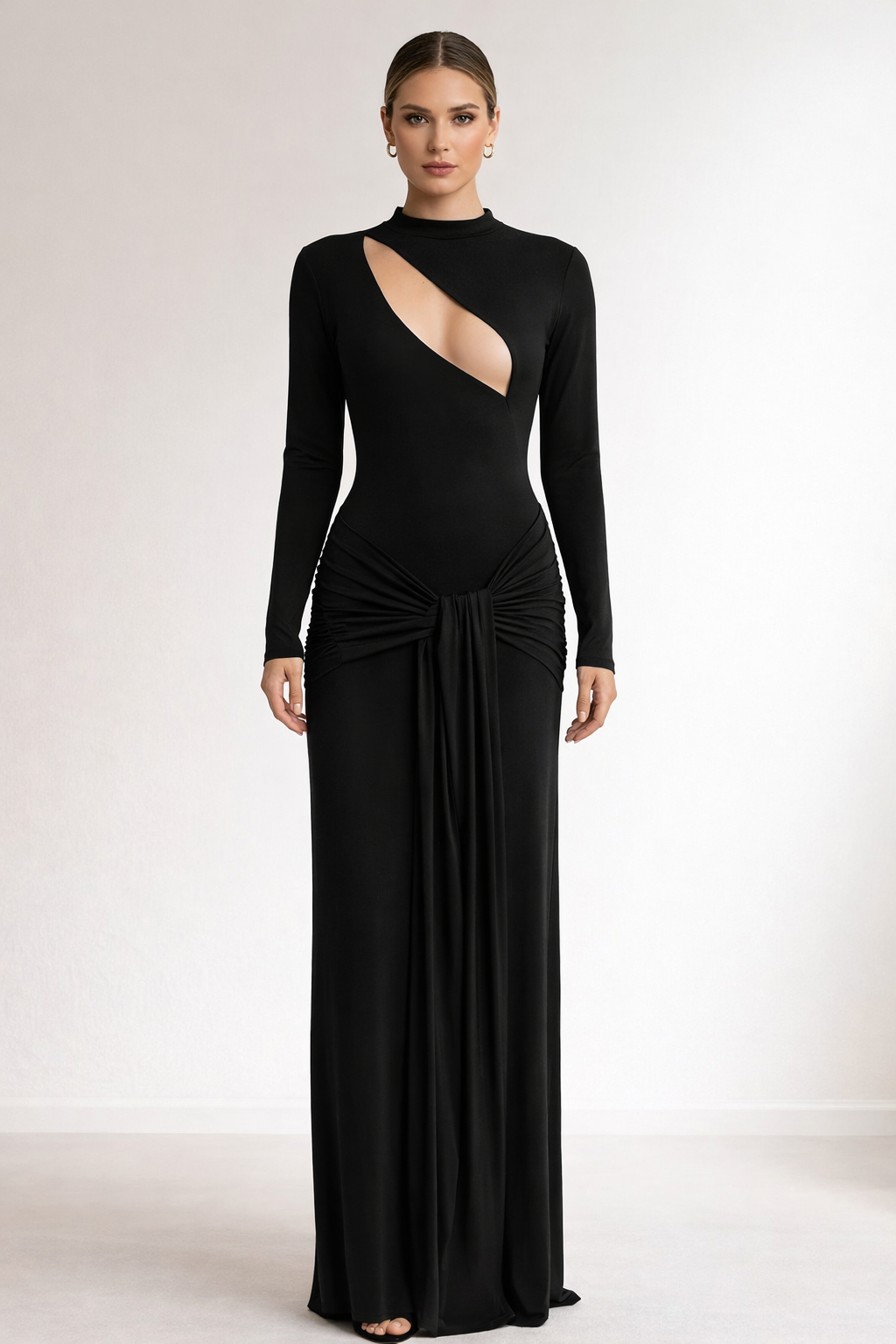 Valeria™ Asymmetric Cut-Out Long Sleeve Maxi Dress - Image 2
