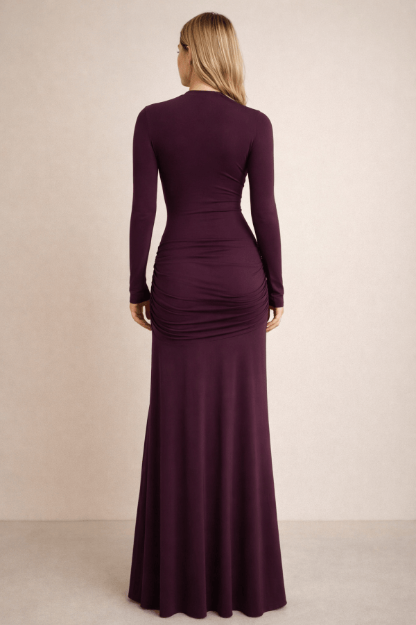 Valeria™ Asymmetric Cut-Out Long Sleeve Maxi Dress - Image 4