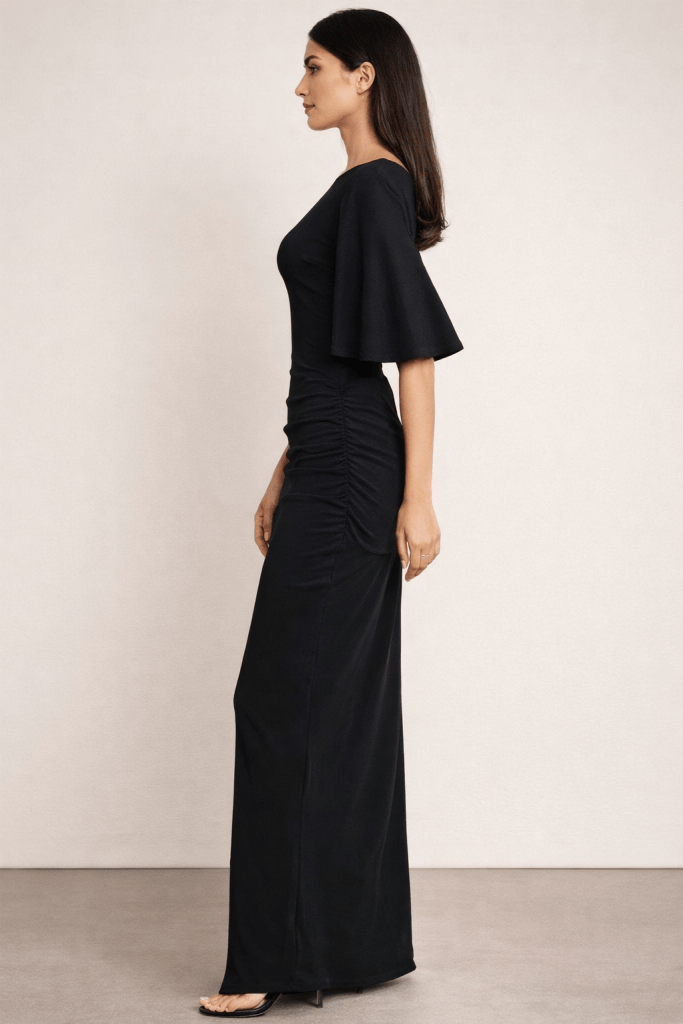 Noir Elara™ Open Back Maxi Dress