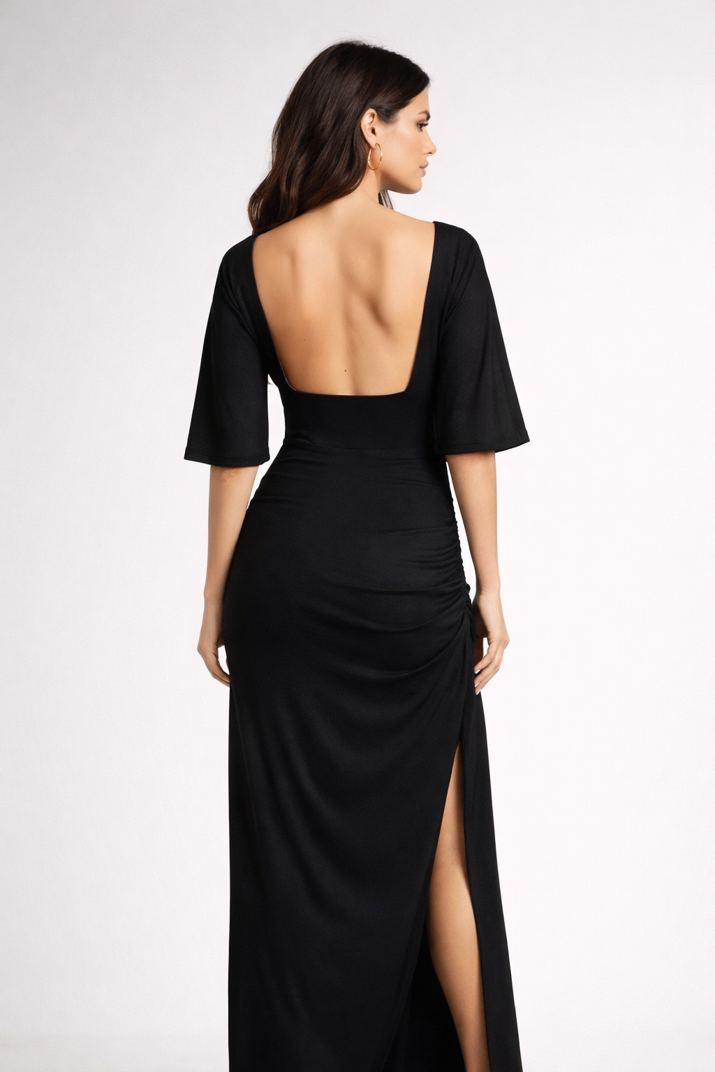 Noir Elara™ Open Back Maxi Dress - Image 2