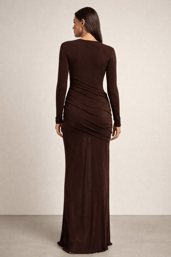 Seraphina™ Draped Long Sleeve Maxi Dress - Image 5