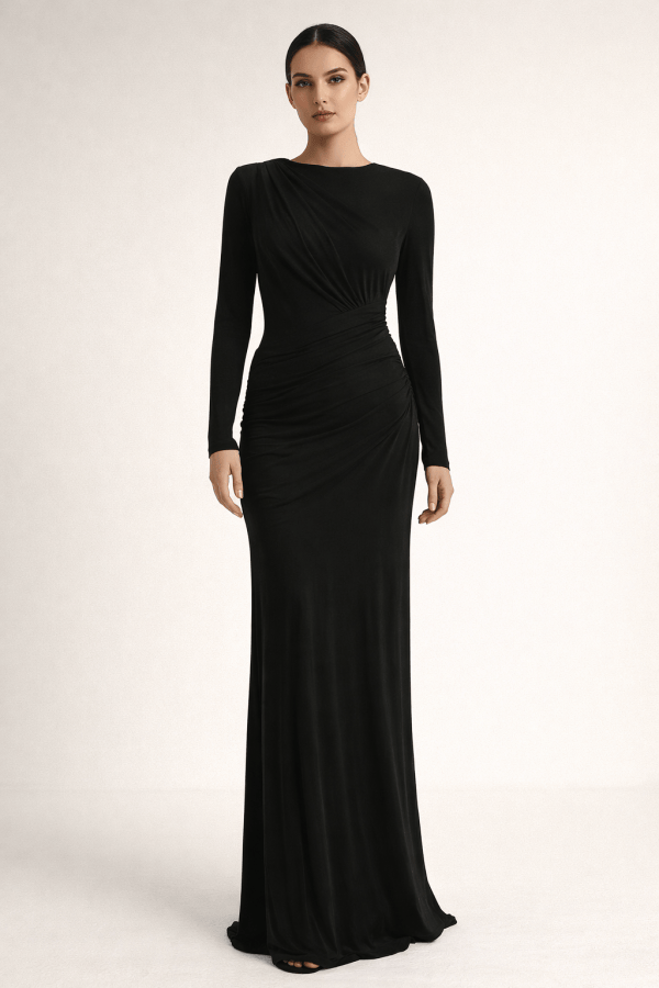 Seraphina™ Draped Long Sleeve Maxi Dress - Image 2