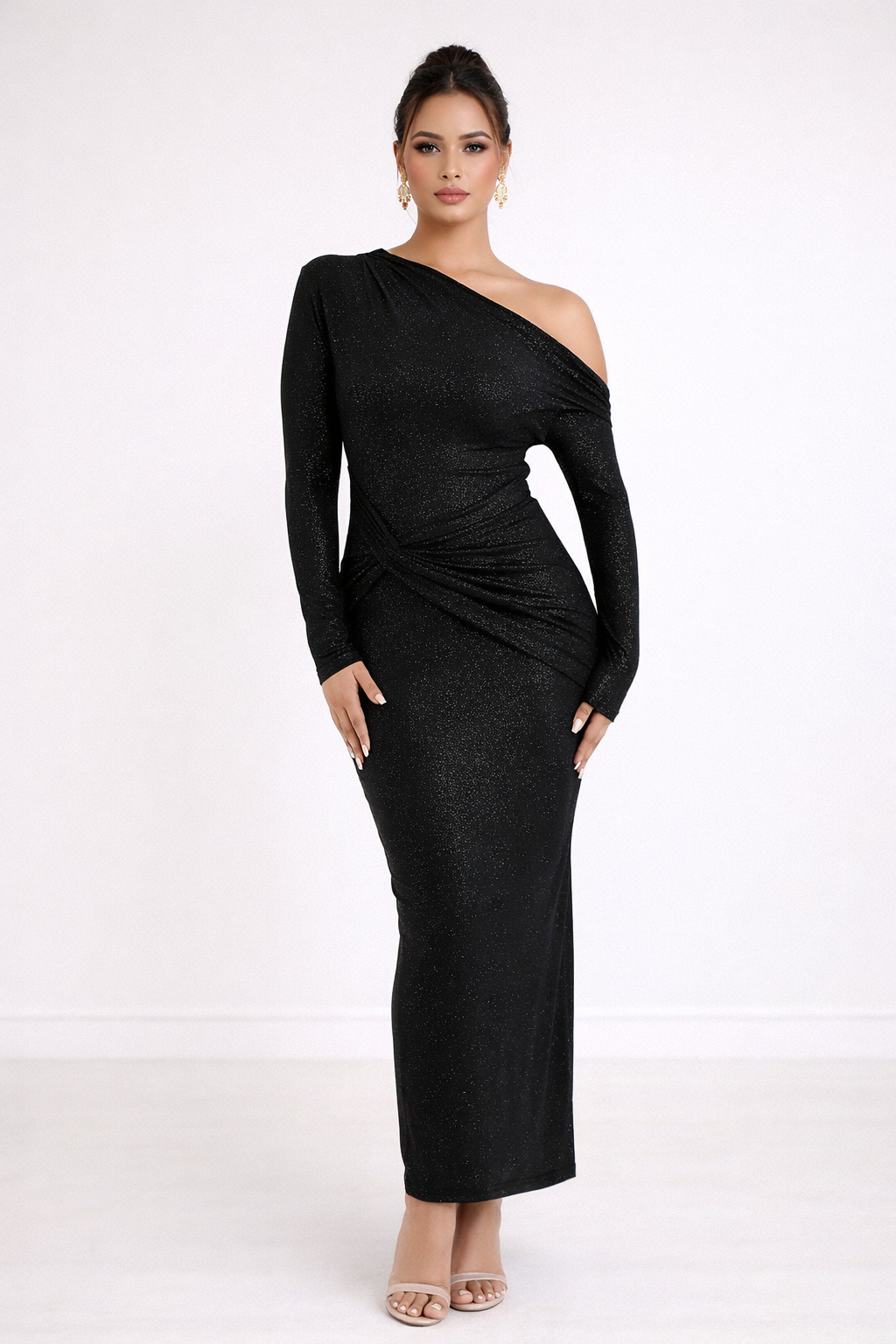 Aurelia™ One-Shoulder Shimmer Maxi Dress