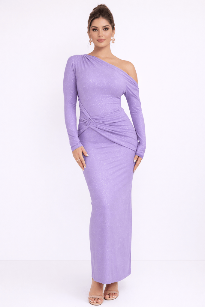 Aurelia™ One-Shoulder Shimmer Maxi Dress