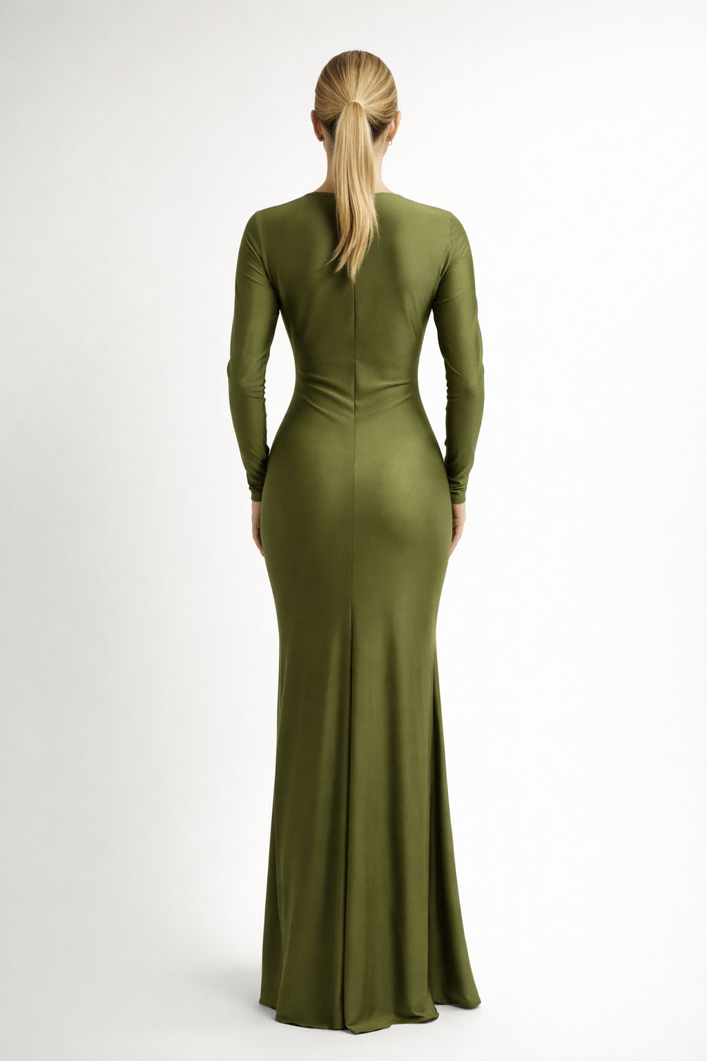 Elara™ Deep Plunge Ruched Maxi Dress - Image 3