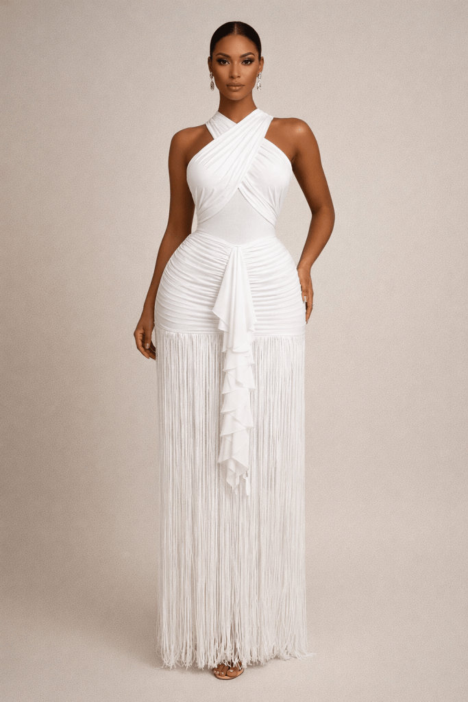 Aurelia™ Tassel Halter Maxi Dress