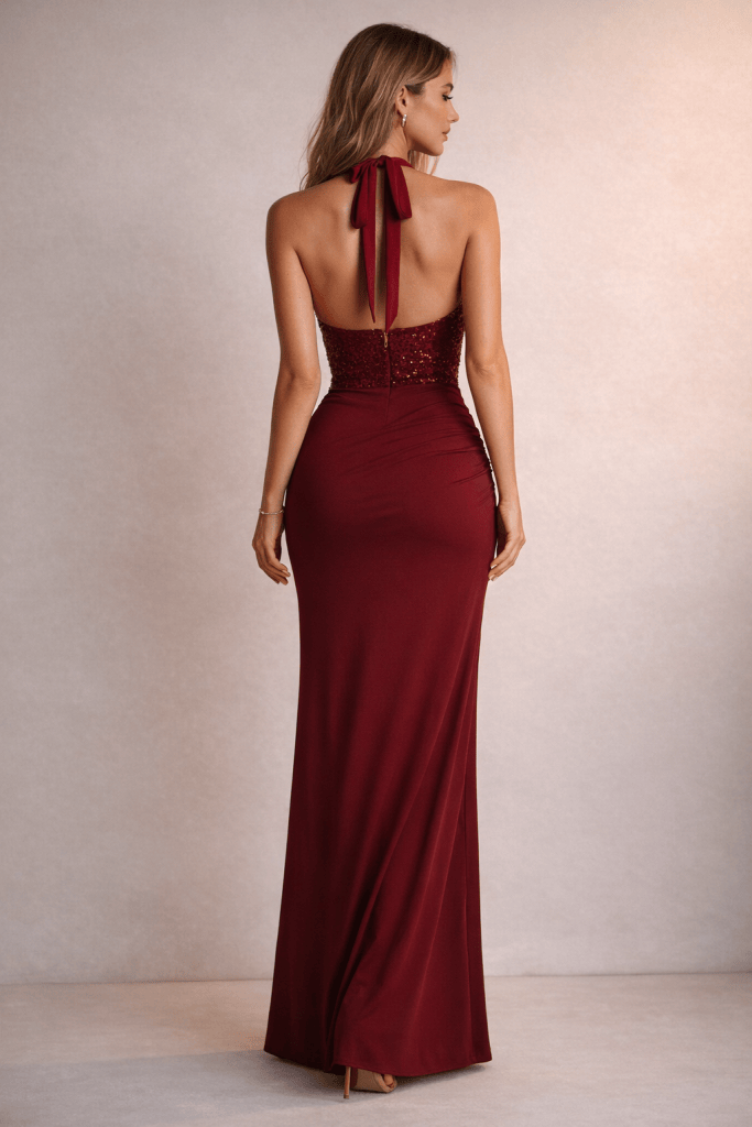 Valeria™ Sequin Halter Maxi Dress