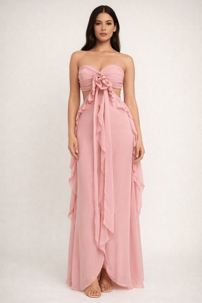 Rosalind™ Strapless Ruffle Maxi Dress