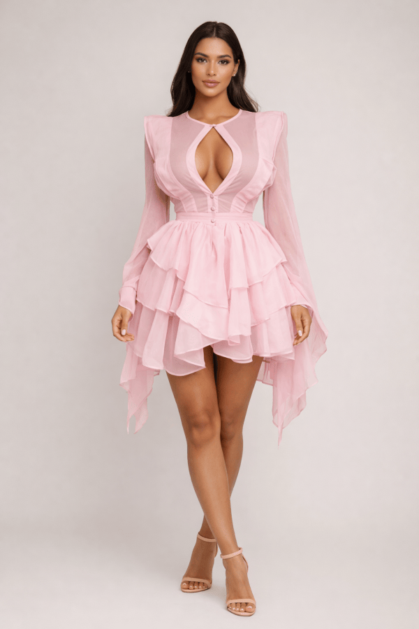 Seraphina™ Ruffled Chiffon Mini Dress - Image 5