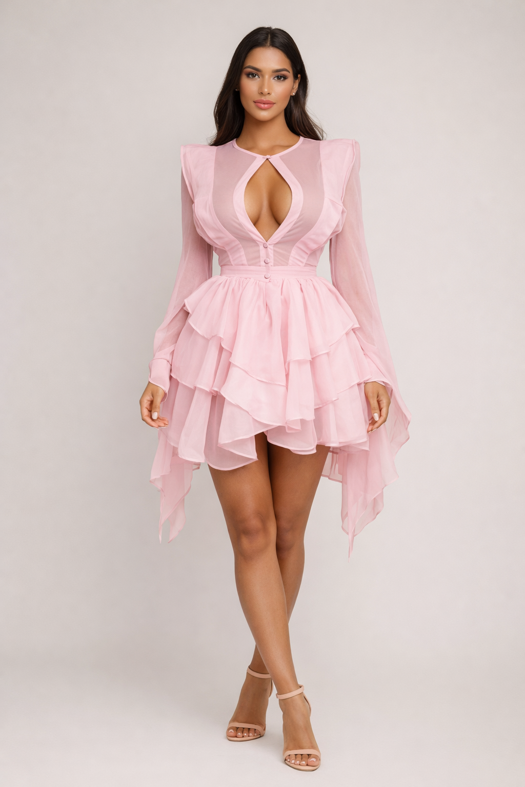 Seraphina™ Ruffled Chiffon Mini Dress - Image 5