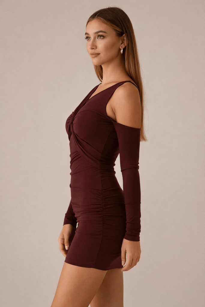 Elara™ Asymmetric Sculpt Mini Dress