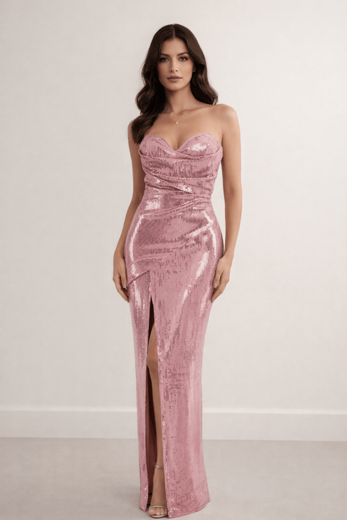 Lumina™ Sequin Strapless Maxi Dress