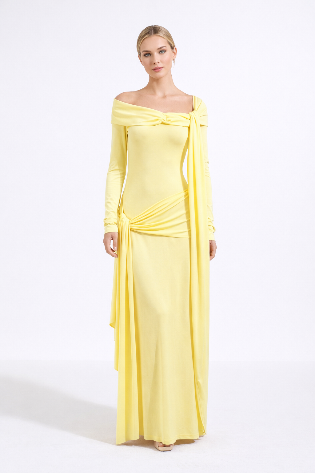 Solara™ Draped Off-Shoulder Maxi Dress - Image 1