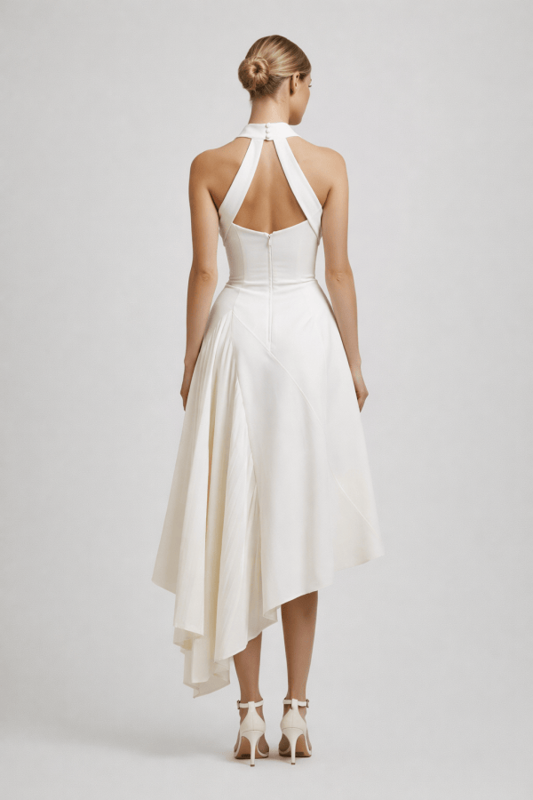 Elysia™ Asymmetric Pleated Midi Dress - Image 3