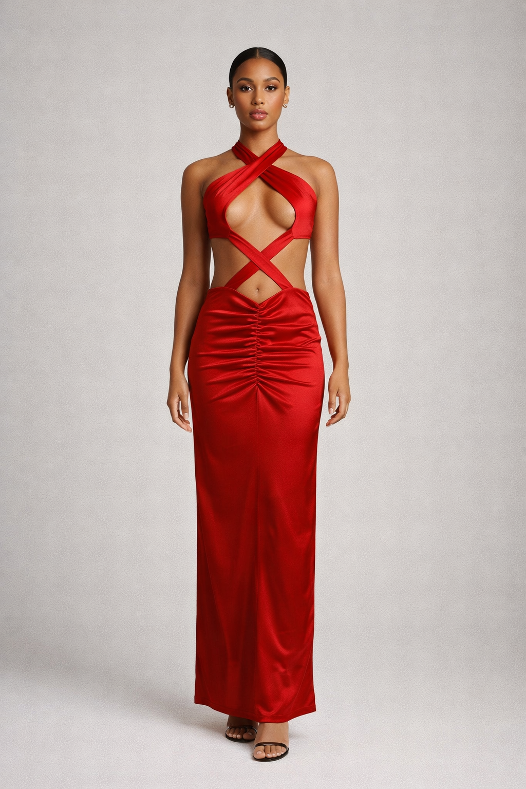 Sable™ Cross Halter Cut-Out Maxi Dress - Image 2