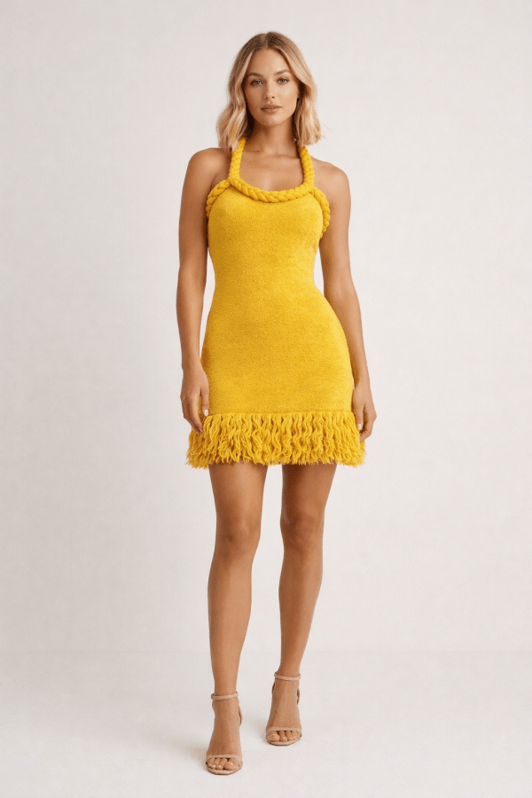 Soleil™ Adjustable Rope Fringe Mini Dress