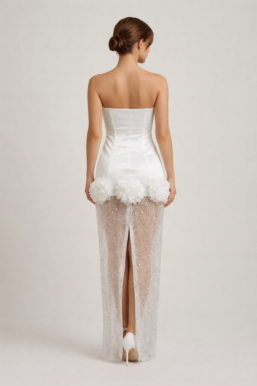 Aurelia™ Strapless Floral Corset Sequin Maxi Dress - Image 3