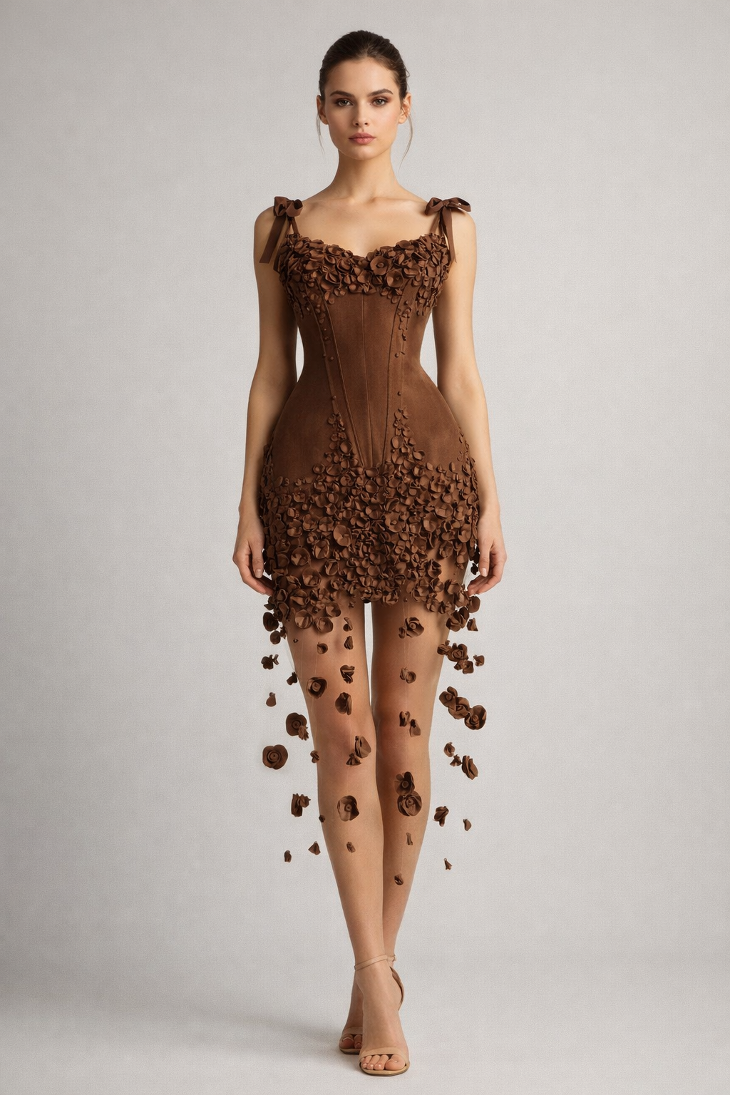 Aurelia™ Hand-Embellished Rose Mini Dress - Image 4