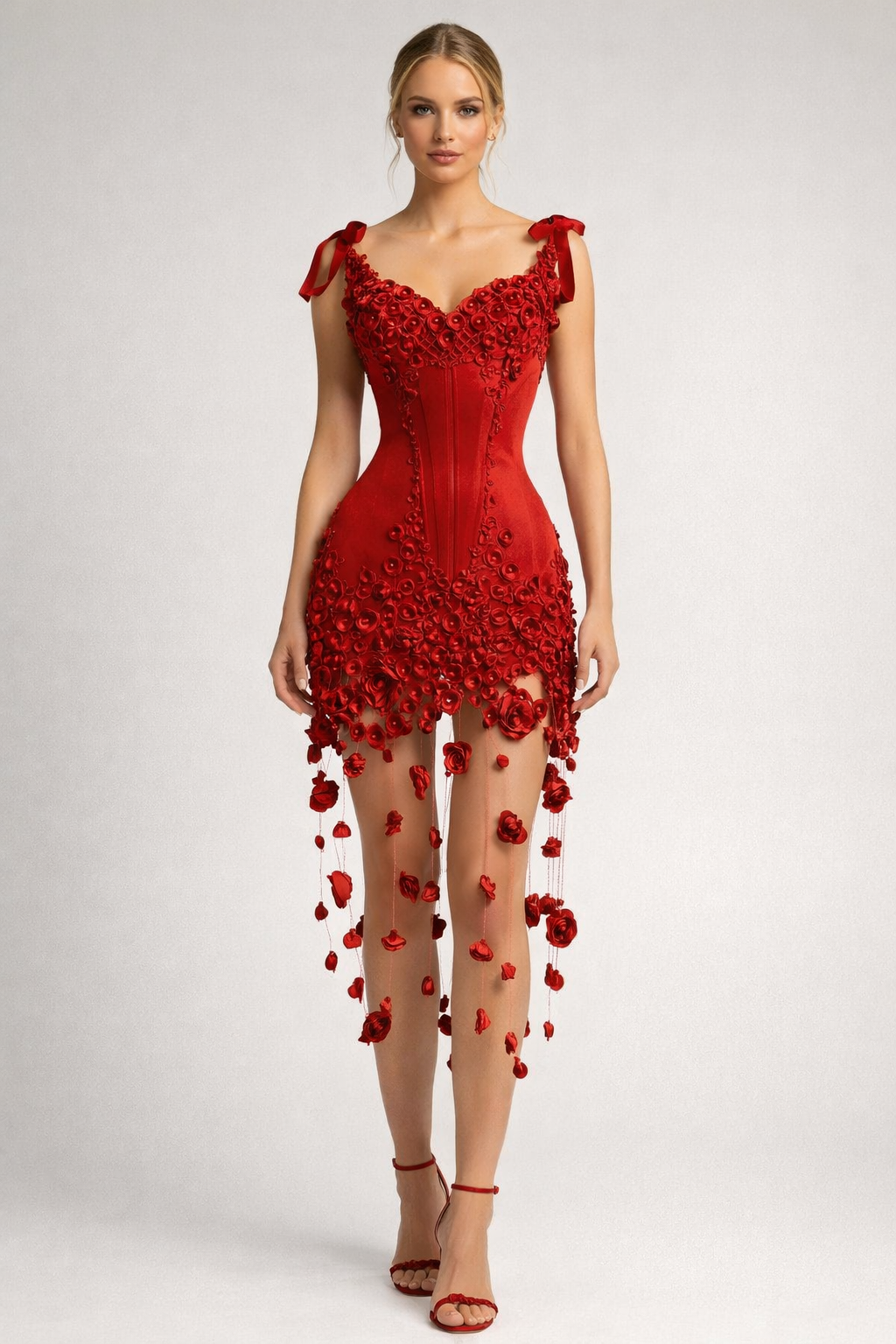 Aurelia™ Hand-Embellished Rose Mini Dress - Image 13