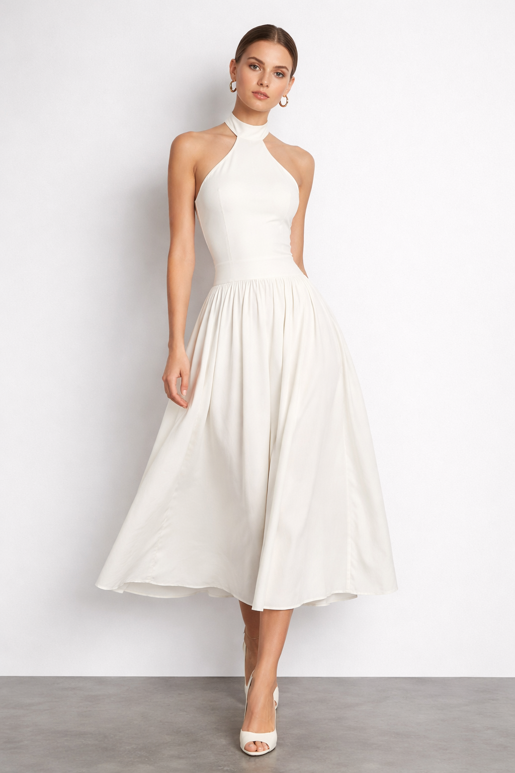 Elysia™ Halterneck Midi Dress - Image 1