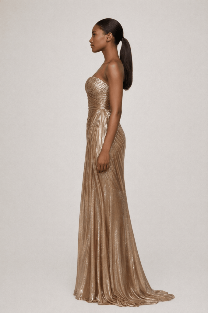 Veraux™ Champagne Lumière Maxi Dress