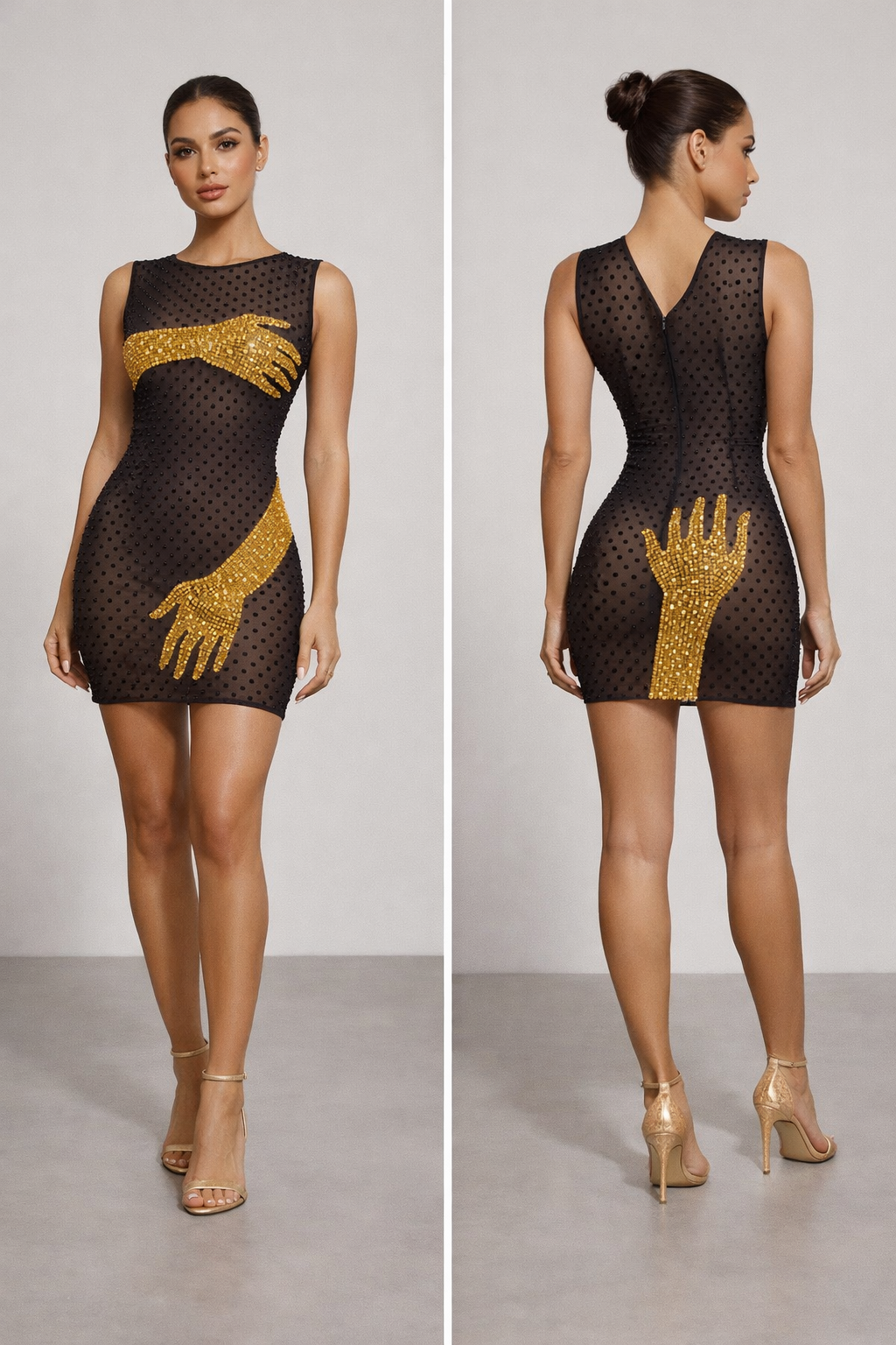 Noire™ Mains D’Or Embellished Mini Dress - Image 3