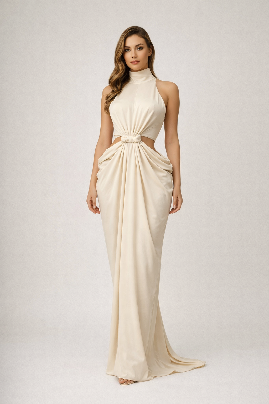 Ivory™ Étreinte Halter Maxi Dress - Image 1