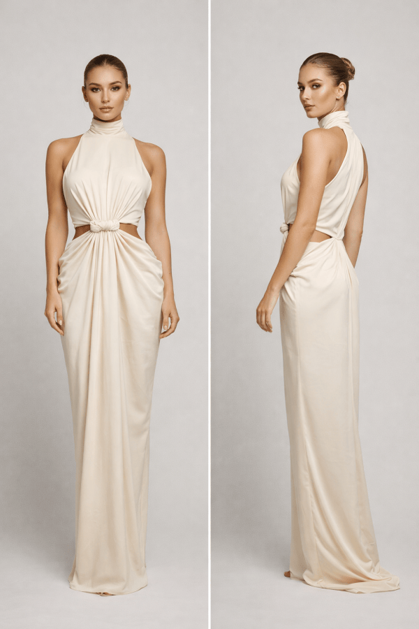 Ivory™ Étreinte Halter Maxi Dress - Image 3