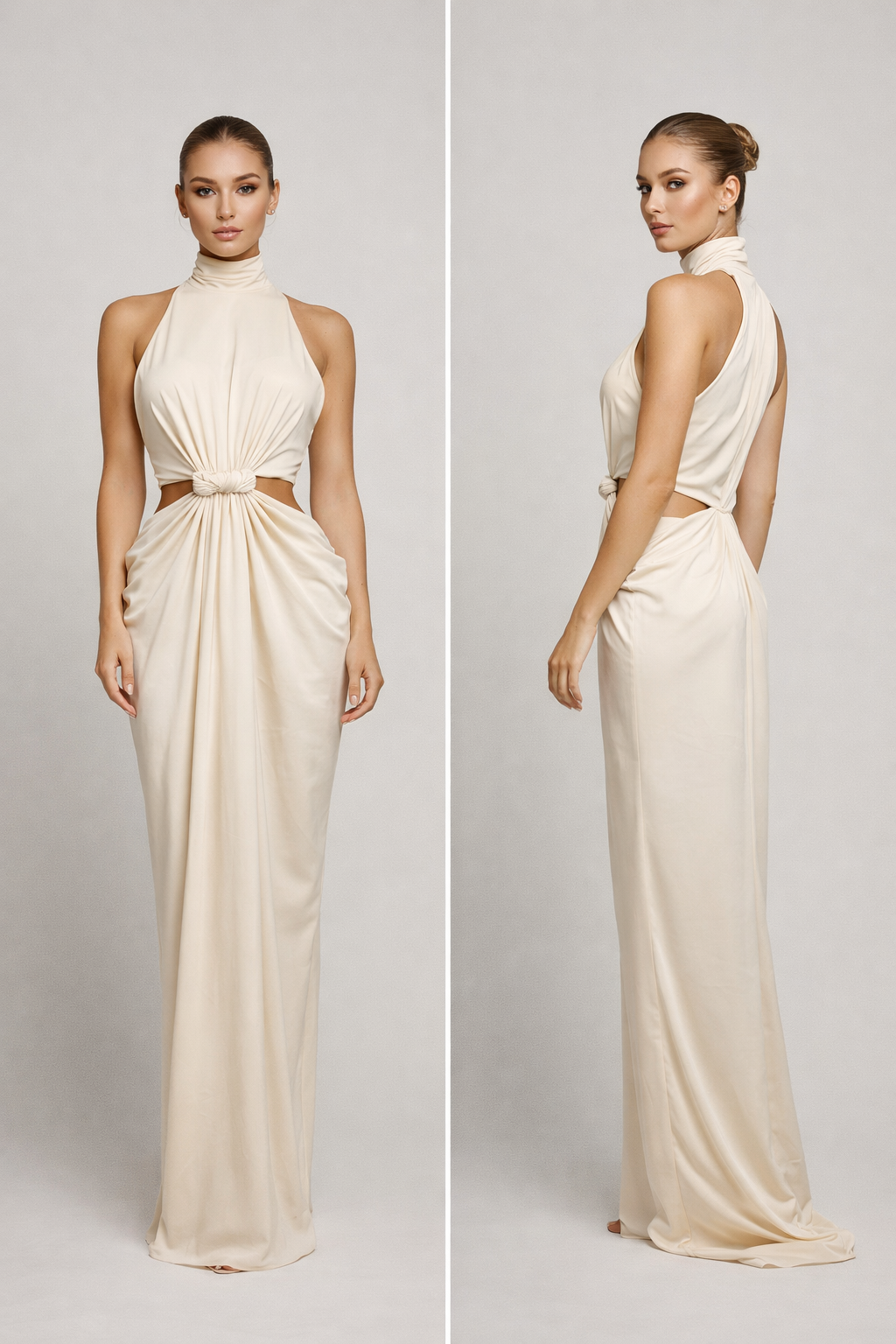 Ivory™ Étreinte Halter Maxi Dress - Image 3