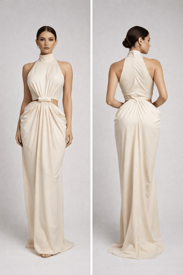Ivory™ Étreinte Halter Maxi Dress - Image 2