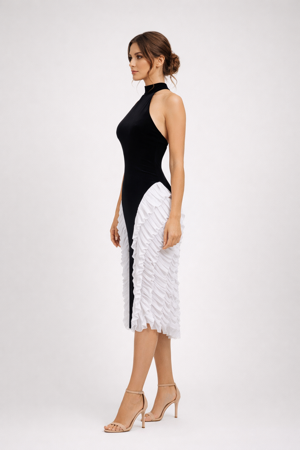 NoirÉlys™ Ruffle Halo Midi Dress - Image 2