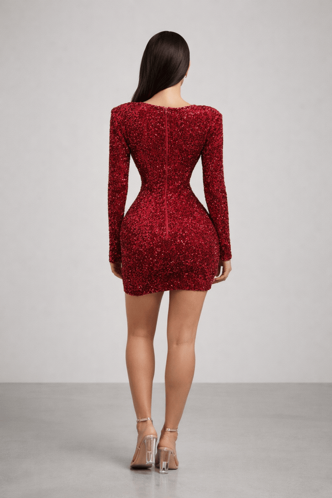 Valentina™ Crystal-Trim Sequin Mini Dress