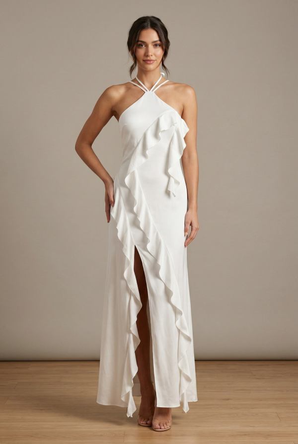 Seraphina™ Ruffle Halter Maxi Dress - Image 1