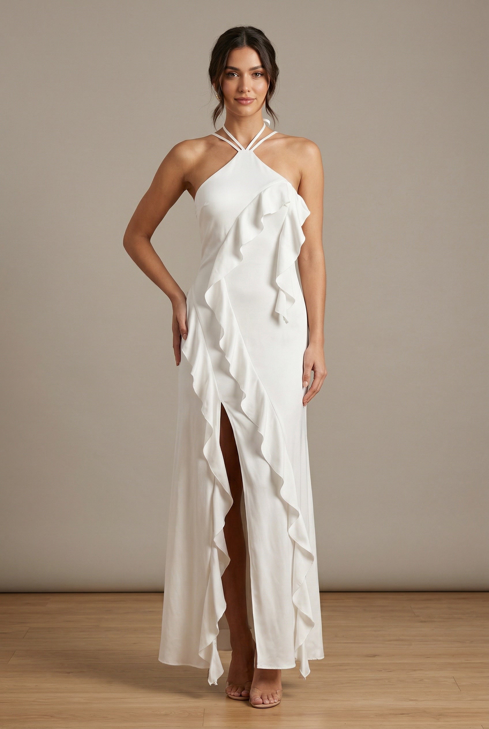 Seraphina™ Ruffle Halter Maxi Dress - Image 1