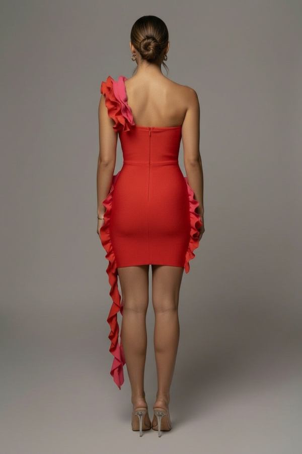 Rosalina™ Scarlet Ruffle Mini Dress - Image 3