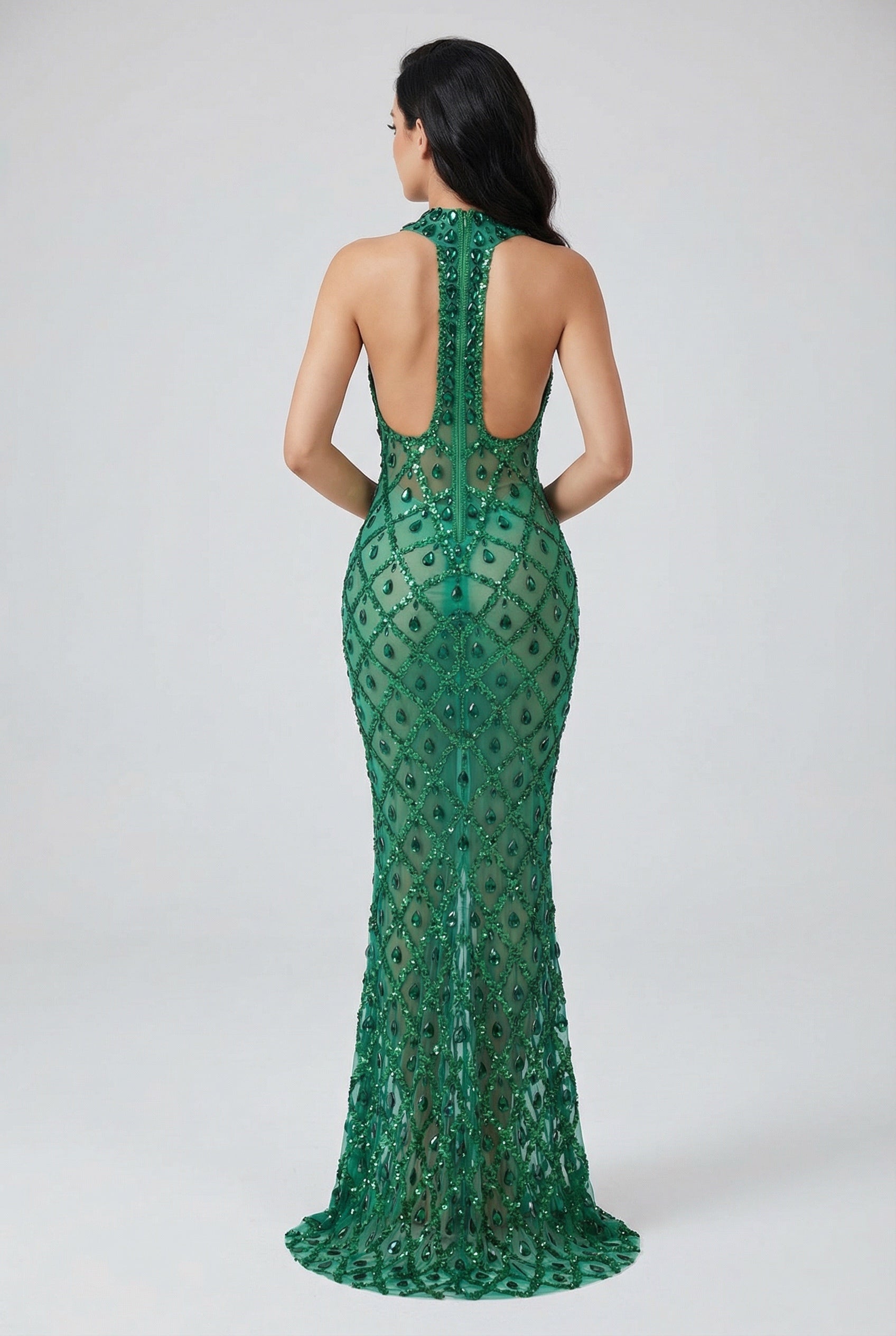 Noiréa™ Crystal Halter Maxi Dress - Image 4