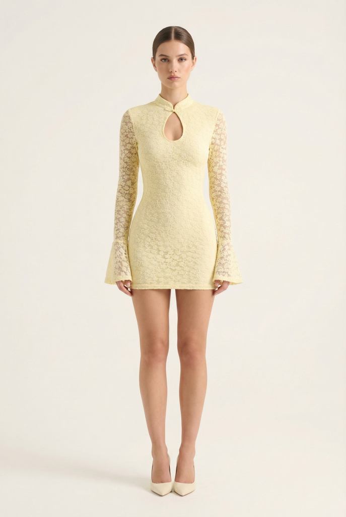 Elowen™ Lace Keyhole Mini Dress