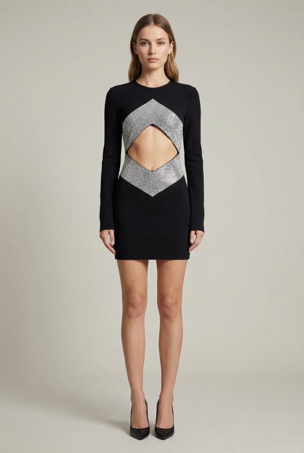 Seraphina™ Crystal Cut-Out Mini Dress - Image 2
