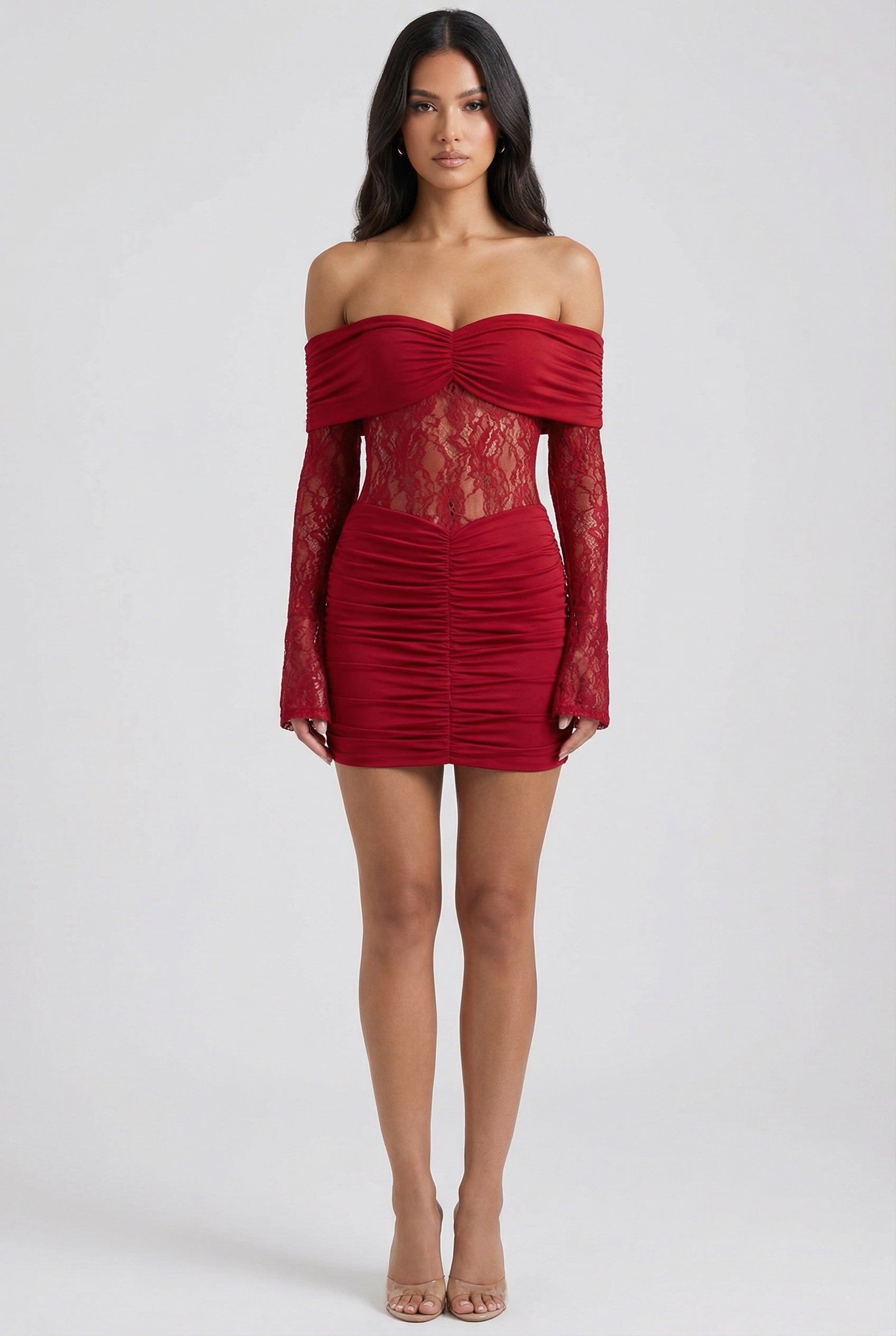 Valentina™ Off-Shoulder Lace Mini Dress - Image 2