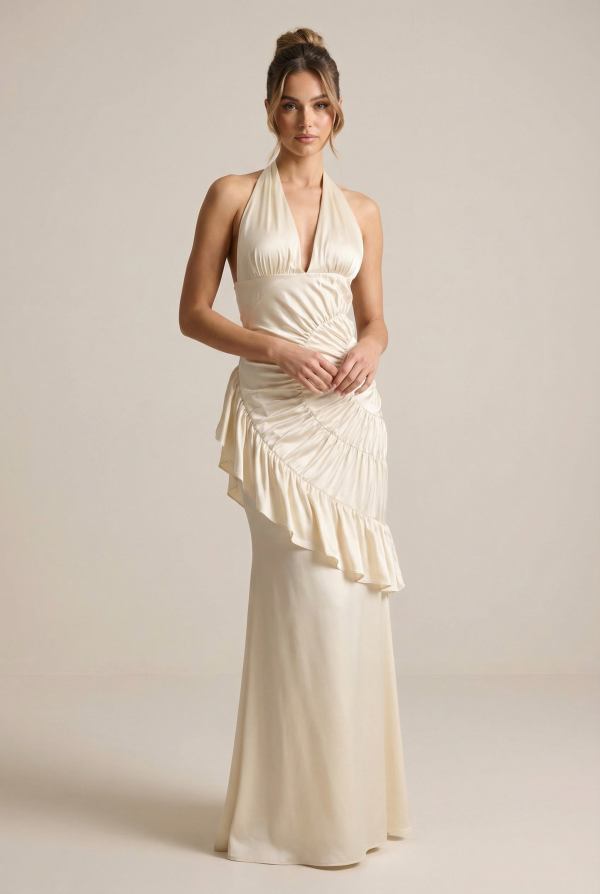 Seraphina™ Halter Ruffle Maxi Dress - Image 1