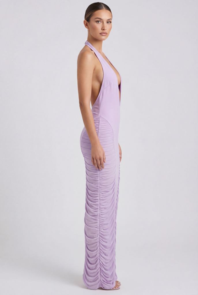 Elysia™ Ruched Halter Maxi Dress