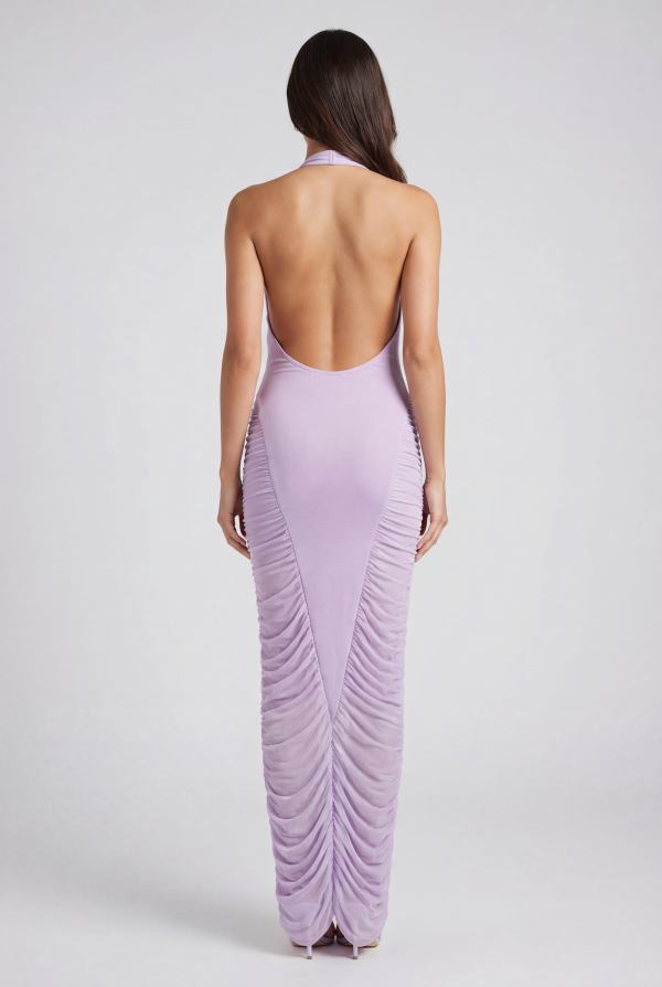 Elysia™ Ruched Halter Maxi Dress - Image 3